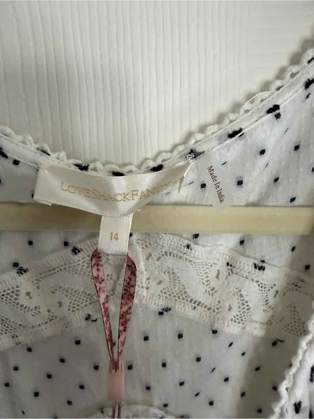 LoveShackFancy White Maxi Dress with Black Polka Dots - Picture 3 of 4